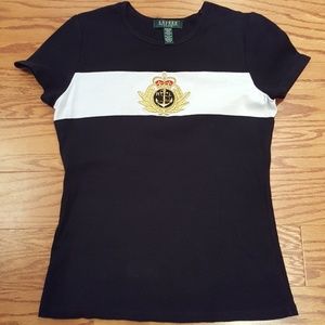 RALPH LAUREN Black Tee w/Embroidered Logo